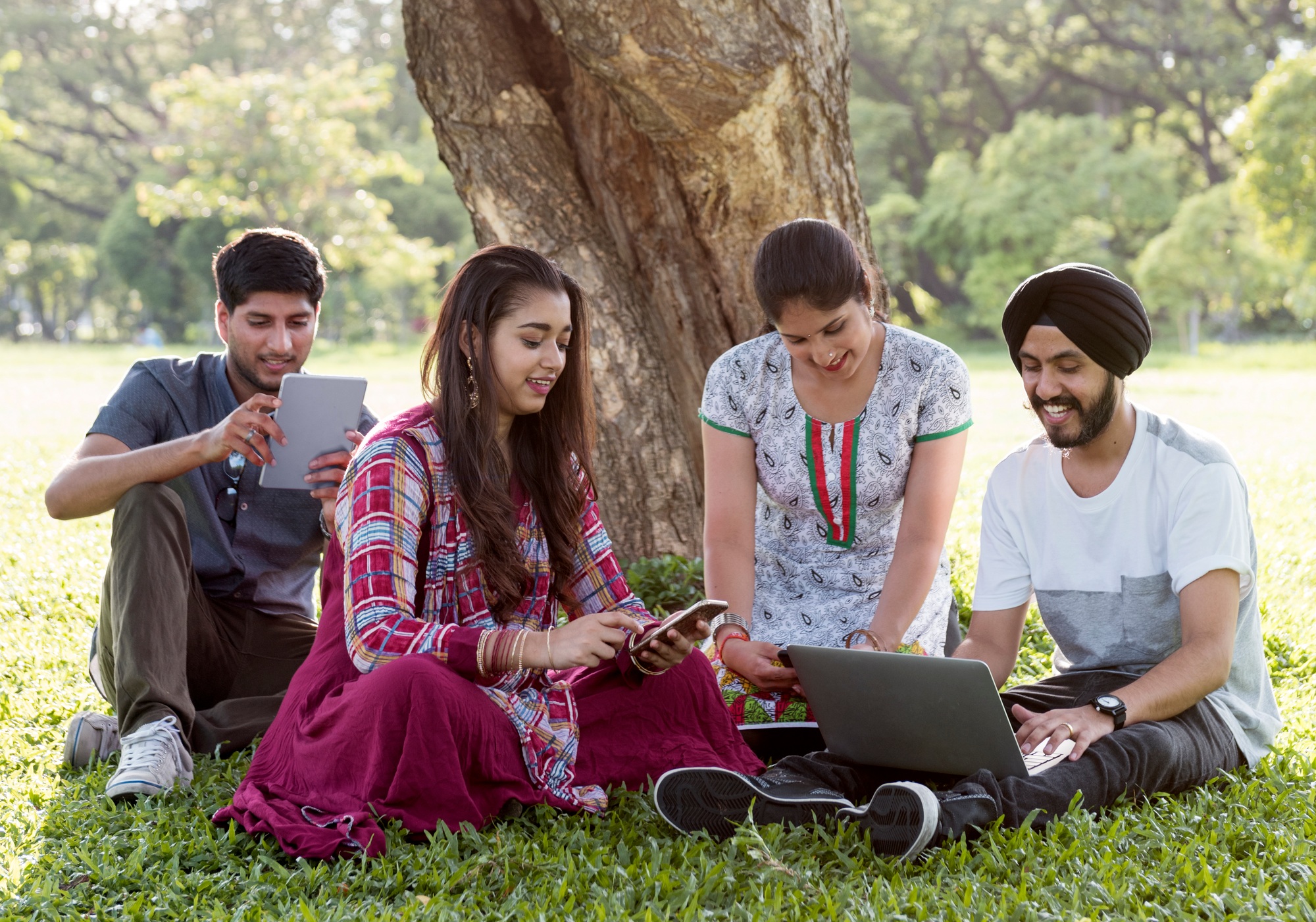 Indian Community Togetherness Technology Concept